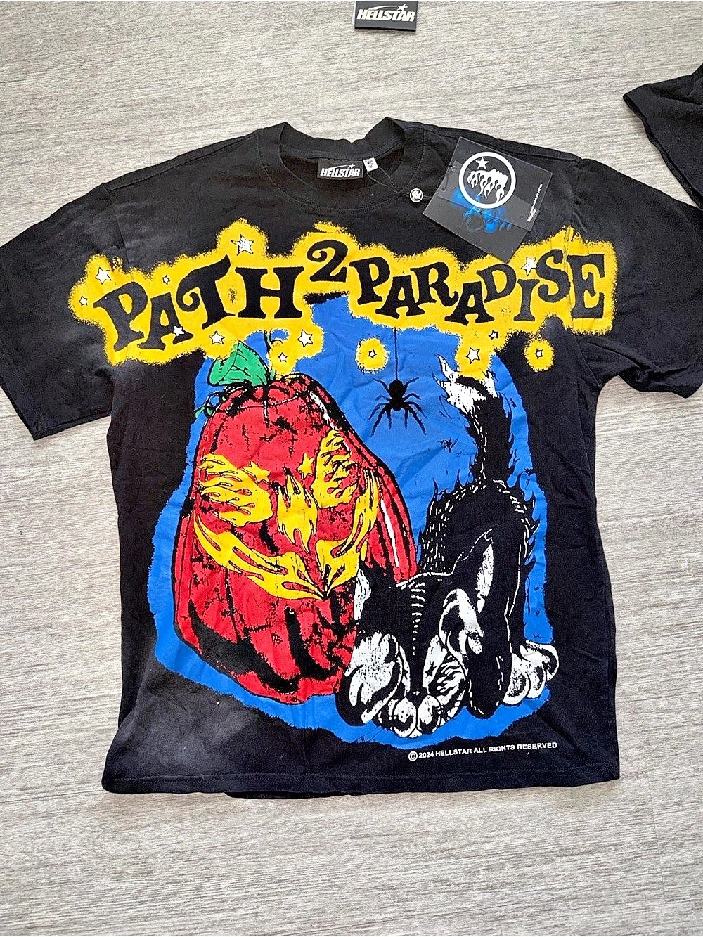 Hellstar Path 2 Paradise Graphic Short Sleeve Tee in Black & Blue